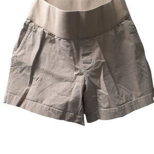 Gap Maternity Chino Shorts Size 8 Womens Beige Pockets Pull On Stretch